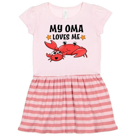 

Inktastic My Oma Loves Me- cute crab family Gift Toddler Girl Dress