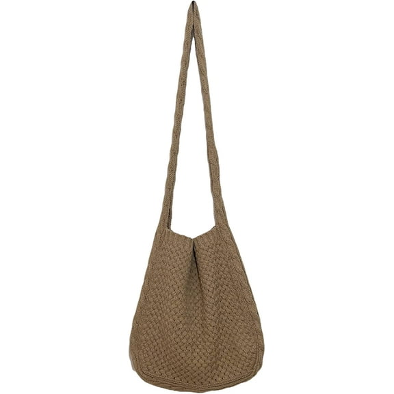 Kukuzhu Fairy Grunge Knitted Shoulder Bags Y2K Fairycore Tote Bag Crochet Hobo Crossbody Bag Alt Purse Accessories