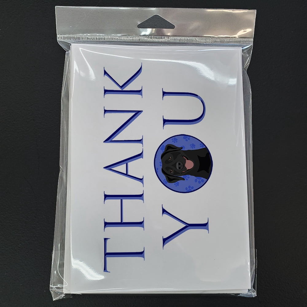Labrador Retriever Black #1 Thank You Greeting Cards and Envelopes Pack of 8 7 in x 5 in