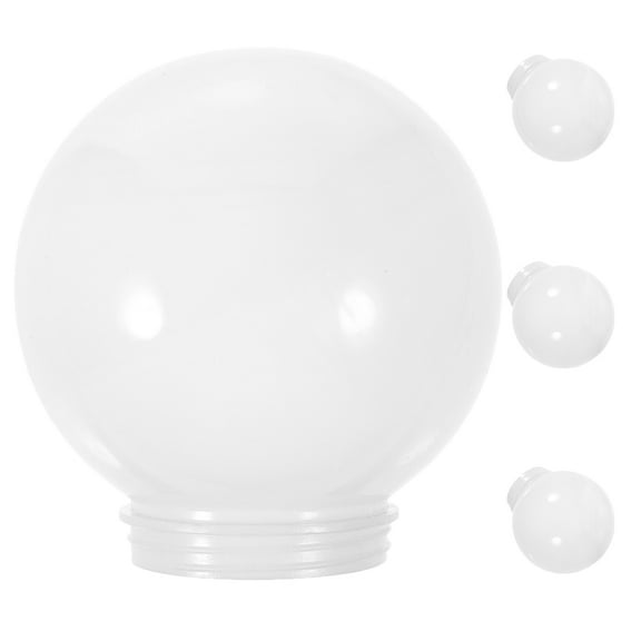 Hemobllo 4Pcs White Acrylic Globe Lights Replacement Outdoor Lamp Post Light Fixture Cover for Wall Mount