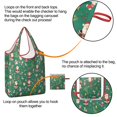 thumbnail image 4 of 5 Pack Foldable Shopping Bag,Green Christmas Santa and Icon Pattern Reusable Grocery Bags with Pockets,Large Reusable Tote Bags with Handles Waterproof & Lightweight, 4 of 6