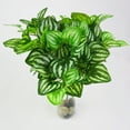 thumbnail image 1 of POINTERTECK 1Pc Clear Texture Fake Leaves No Withering Plastic 5 Heads Delicately Cut Simulation Leaf Desk Decor, 1 of 10