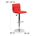 thumbnail image 6 of Home Square 25" to 33" Striped Bar Stool in Red with Chrome Base - Set of 3, 6 of 11