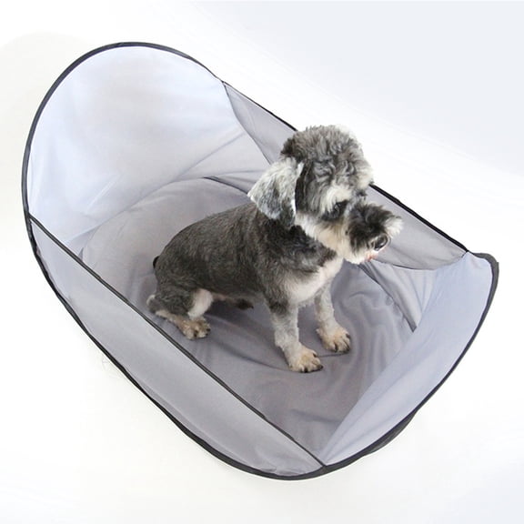 MERRYHAPY Dog Grooming Hair Catcher Bib Washable Grey Pet Shearing Apron for Easy Hair Cleanup 1 Pack