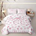 thumbnail image 2 of Erosebridal Pink Ocean Starfish Twin Quilt Set,Kawaii Bowtie Princess Bow Twin Coverlet Set For Girls Kids,2-Piece, 2 of 7