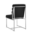thumbnail image 4 of Inspired Home Modern Madisen Velvet Upholstered Armless Dining Chair with Chrome Frame (Set of 2), Black, 4 of 7