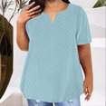 thumbnail image 2 of Babysbule Women Fashion Plus Size Casual V-Neck Short Sleeve T-Shirt, Soft Comfortable Stretchy Fit, Trendy Everyday Basic Top, 2 of 5