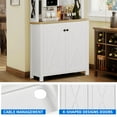thumbnail image 5 of Dextrus Freestanding Pantry Buffet Child Lock Six Shelves Bar Cabinet with Two Doors, White, 5 of 7