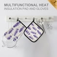thumbnail image 4 of Yayeee Oven Mitts and Pot Holder Set of 2 Heat Resistant Kitchen Gloves Baking Hot Pad, Lavender Pattern, 4 of 5