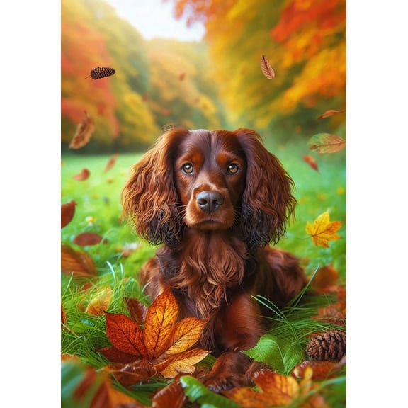Boykin Spaniel  - Best of Breed DCR Falling Leaves Garden Flag 12" x 17"