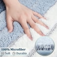 thumbnail image 6 of PiccoCasa Microfiber Striped Bathroom Rugs Non Slip Soft Blue 20"x31", 6 of 7