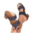 thumbnail image 4 of Hoshose Summer Roman Slingback Chunky Sandals for Women Dressy High Heels Sandals Arch Support, 4 of 8