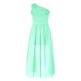 thumbnail image 3 of YONGHS Flower Girls One Shoulder Beaded Chiffon Bridesmaid Romper Dress Wedding Prom Party Gown Mint Green 16, 3 of 6