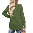 thumbnail image 3 of DondPO Womens Tunic Tops，Womens Sweatshirt Crewneck Long Sleeve Shirts High Low Tops Curved Hem Women Sweatshirts No Hood，Womens Fall Tops，Tops for Women Trendy Green M, 3 of 4