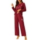 thumbnail image 2 of Conjuntos de lounge para mujeres INSPIRE CHIC, camisetas de manga larga con estampado de gatos y pantalones, pijamas con bolsillos S rojo, 2 of 6