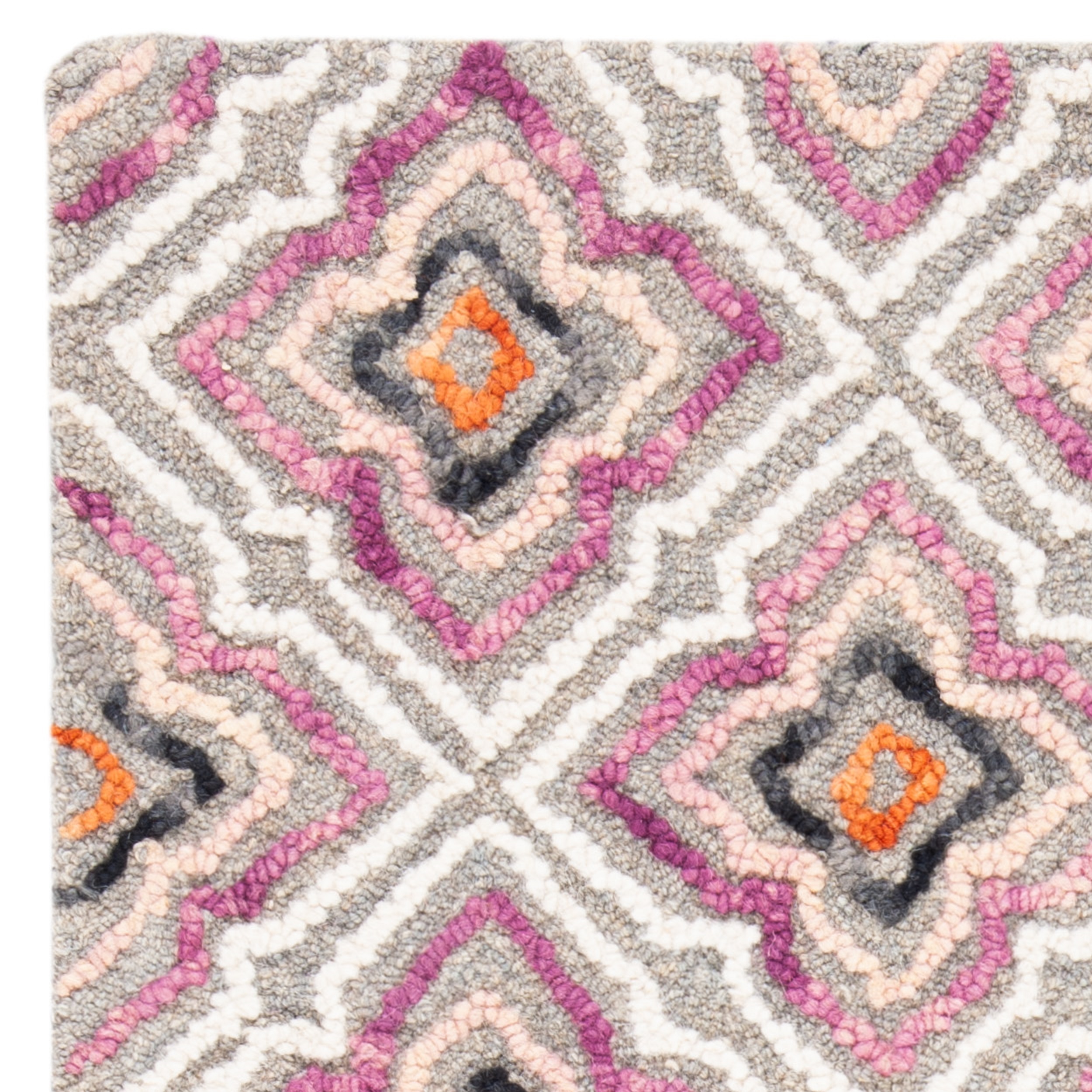 SAFAVIEH Trace Henrietta Geometric Floral Wool Area Rug, Aqua/Ivory, 3' x 5'