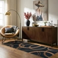 thumbnail image 5 of SUNDEREY 2'6"x8' Geometri Kitchen Rug,Runner Rugs 2.6x8ft Hallway Easy Jute Rug,Non Slip Washable Circular Pattern Rug,Soft Non-Slip Khaki Indoor Carpet for Entryway Laundry Bedroom,Black, 5 of 9