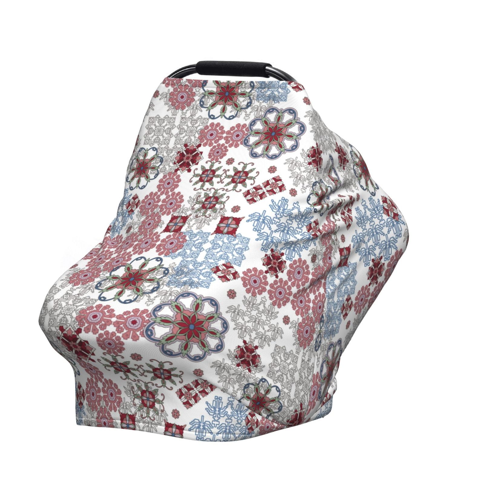 Fotbe Abstract Floral Pattern Car Seat Covers for Babies, Nursing Breastfeeding Cover Carseat Canopy, Soft Stretchy Carrier Cover