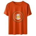 thumbnail image 2 of QLEICOM Oktoberfest T-Shirts, Summer Tops for Women Crewneck Casual Loose Blouses, Beer Mug Printed Graphic Tees Basic Blouses, Women Vintage Funny Pattern Drop Sleeves Tops Orange B S, 2 of 4