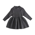 thumbnail image 2 of Wavsuf Girls Casual Dresses Ruffled Knitted Long Sleeve Gray Dresses Size 12M, 2 of 4