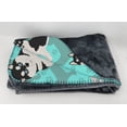 thumbnail image 2 of Carolines Treasures MLM1028TBLT 58 x 36 in. Blue Siberian Husky Soft Travel Blanket with Bag, 2 of 5
