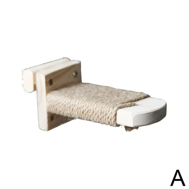 Wall Mounted Cats Climbing Shelf Wood Step Stairway Sisal Scratching Pet Tree Jumping Perch Platform Perch Wall Pets Inside Steps Ladder Wall cage, Step Pets cage, Perch Wall Inside Inside Cli