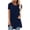 Grey, variant on Womens Tops Short Sleeve Spring And Summer Solid Color Rag Shoulder Long T Shirt Round Neck Loose d Pullover Top Fashion Clothes Blouses Dressy Casual Women