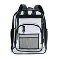 thumbnail image 1 of PVC Waterproof Portable Schoolbag Pure Transparent Large Backpack (Black L), 1 of 8