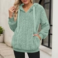 thumbnail image 5 of FASHOFT Womens Fuzzy Hoodies Winter Warm Pullover Sport Hoodie Cozy Oversized Hooded Sweatshirt with Pockets Athletic Hoodies Green XXL, 5 of 8