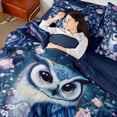 thumbnail image 2 of Manfei Jungle Owl Bed in a Bag Queen size, Romantic Pink Rose Bed Set, Dreamy Animal Reversible Bedding Queen Size, Breathable Bedroom Decorative, 7pcs, 2 of 6