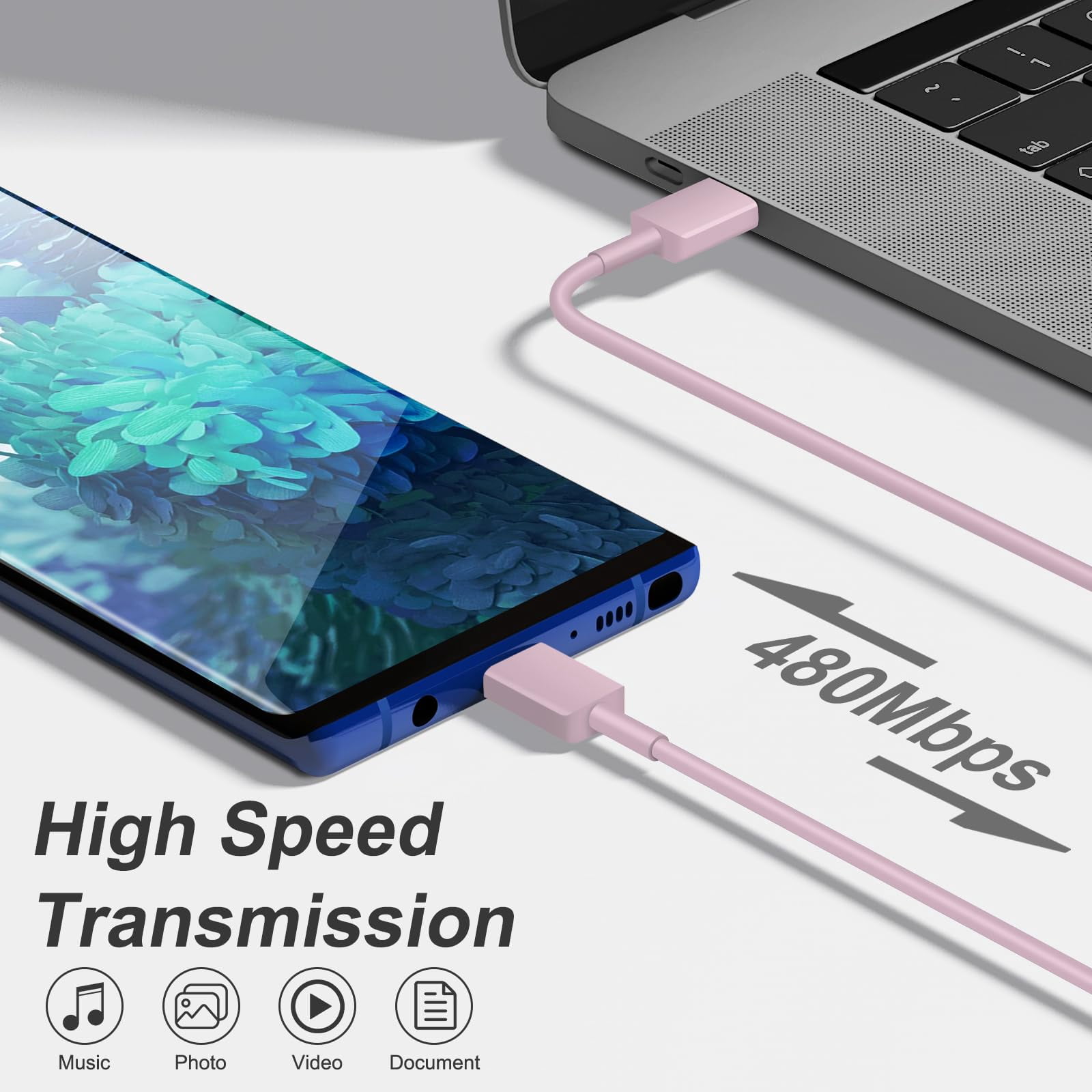 Quyaojz for iPhone 17 16 15 Charger Fast Charging 2+2Pack 20W USB C Wall Charger with 10FT Fast Charging Cable Compatible with iPhone 17/17 Air/17 Pro/iPhone 16/15 Series, iPad Pro/AirPods-Pink