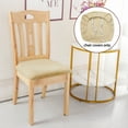 thumbnail image 3 of REGALWOVEN 4Pcs Velvet Dining Chair Seat Cover Elastic Stretchable Slipcovers, 18"x18" Cream White, 3 of 6
