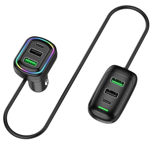 Ruifaya Cargador inteligente para coche Joyroom de 72 W con carga rápida PD 3.0*2 + QC 3.0*3