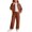 Brown, variant on Cute Outfits for Stylish Girls Denim Jacket and Wide Leg Pants Fashionable Two Piece Outfit for Big Kids Comfortable Casual Wear Girls Western Outfit