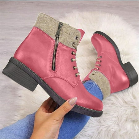 

Midewhik Women s Vintage Zip Up Squared Toe Solid Booties Cowboy Boots For Womens