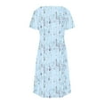 thumbnail image 5 of Summer Fashion Sun Dresses for Womens 2026 Plus Size Print Short-sleeved V-neck Casual Dress, 5 of 7