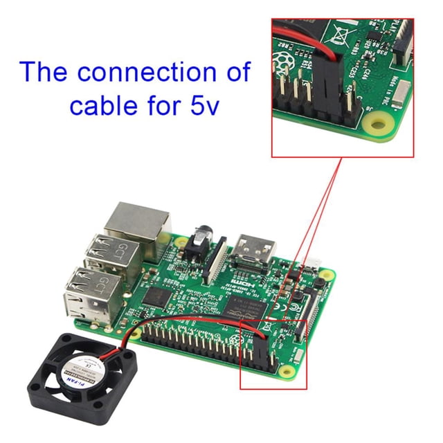 Destornillador Ventilador de refrigeración de CPU sin escobillas para Raspberry Pi RasPi 3 Modelo B 2 Modelo B/B+