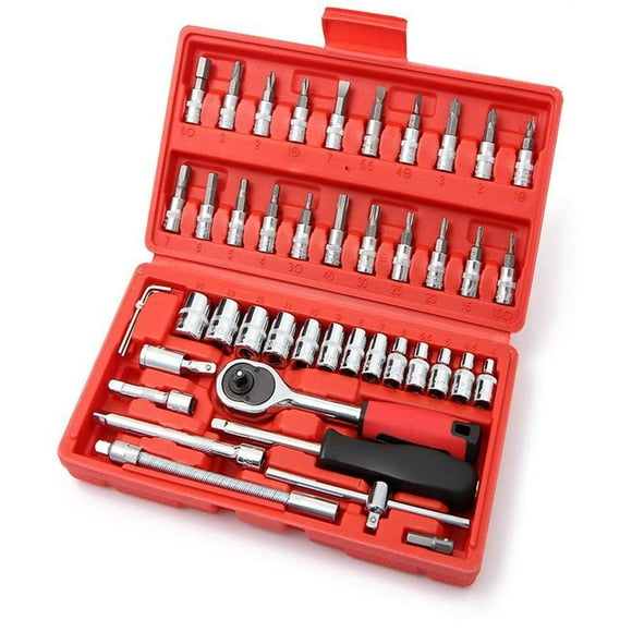 46 In 1 Multi-Purpose Stainless Steel Tool Kit Set | Screwdriver & Socket Set | Precision Socket Set For Maintenance & Repair Tool | Repair Tool, Combination, Wrenches, Sockets, Ratchet