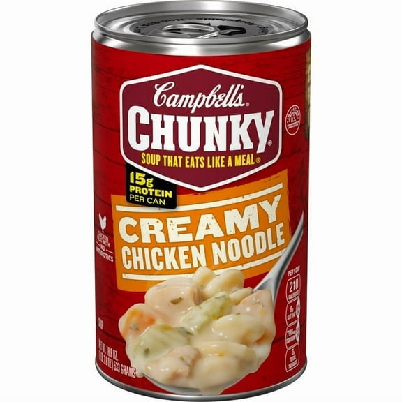 Campbell's Chunky Soup Ready to Serve Creamy Chicken Noodle Soup 18.8 oz Can (Pack of 3)