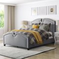 thumbnail image 2 of CorLiving Fairfield Lit de Panneau de Tissu Complet en Gris, 2 of 4