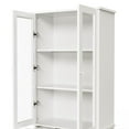 thumbnail image 6 of UBesGoo Lighted Bookcase with Glass Doors Pantry Cabinet with LED Light, 70 Inch Kitchen Buffet Cupboard Cabinet, White, 6 of 16