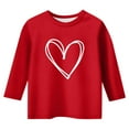 thumbnail image 3 of WhouRiu Little Girl' T Shirts Valentine'S Day Print 3/4 Quarter Sleeve Tshirts Kids Fashion Comfy Tops Red,Sizes 5-6, 3 of 3