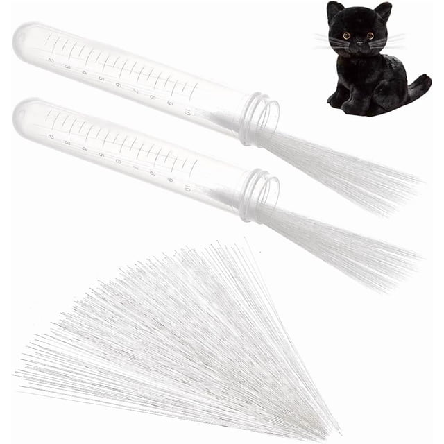 600 bigotes de animales para manualidades con fieltro agujado, de 7 cm de largo, blancos, simulados, para gatos, ratones y conejos.
