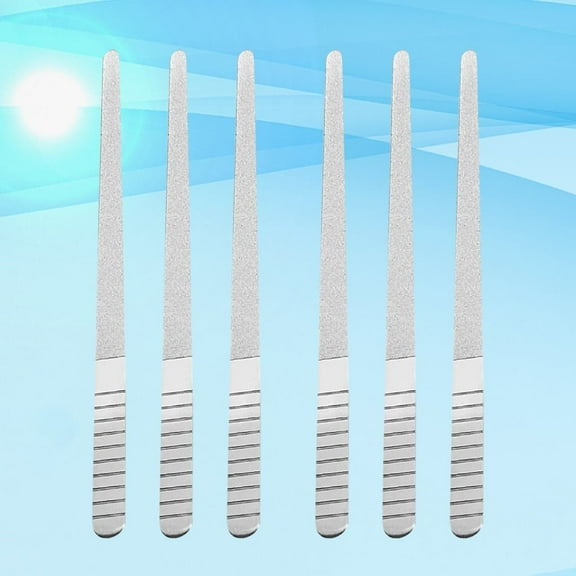 Welcome to my boutique. 6Pcs Doublesided Nail Files Sanding Manicure Tool Pedicure Grinding Tool Stainless Steel Nail Filers (Silver Size L)