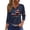 Navy, variant on 250 Anniversary USA Shirt Women USA 250th Anniversary Shirt Henley V Neck 3/4 Sleeve Patriotic American Flag Tops 1776-2026 Tshirt