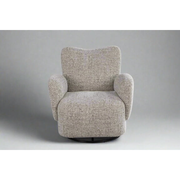 Crafters and Weavers Atlas Modern Fabric Swivel Arm Chair in White