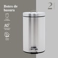 thumbnail image 3 of Botes de Basura 12L Metalico Acero Inox C/Pedal Cocina 2pzas ColorHome COLORBIN12, 3 of 7