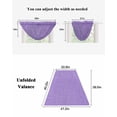 thumbnail image 5 of Lavender Burlap Texture Sheer Waterfall Valance Curtains for Window, Farmhouse Vintage Lavender Rod Pocket Sheer Topper Swag Curtains for Living Room, Kitchen 38.5"W x 47.2"L, 2 Panels, 5 of 7