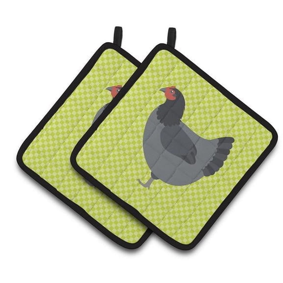 Caroline's Treasures Jersey Giant Chicken Green Pair of Pot Holders