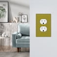 thumbnail image 5 of Haiem Yellow Checkered Plaid Pattern Decorative Wall Plates, 1-Gang 5.0" x3.0", Unbreakable Thermoplastic Faceplate Cover for Decorator Receptacle Outlet & Switch-Style S, 5 of 6